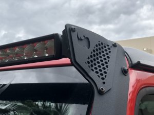 Jeep Wrangler Light Mounts - Windshield - Go Rhino - 50in Single Row - Textured Black - `18-`20